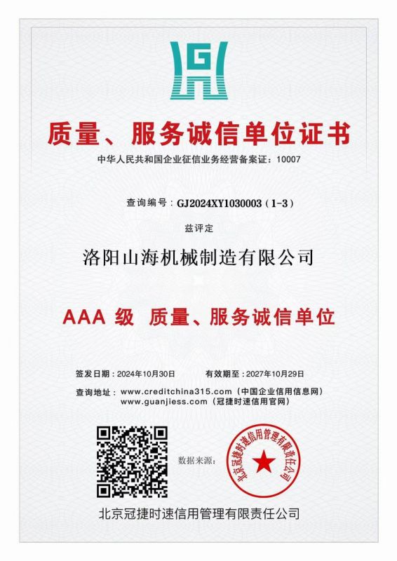 質(zhì)量、服務(wù)誠信單位證書